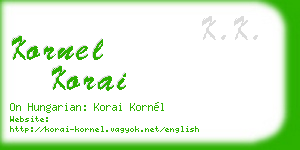 kornel korai business card
